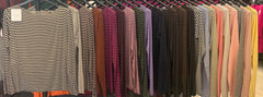 T-shirt Donna righe in Misto Cachemire