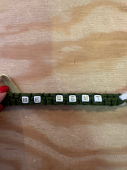 Portachiavi in lana con scritta