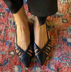 Slingback intrecciate in ecopelle