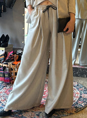 Pantalone Largo Donna Tessuto Glitter