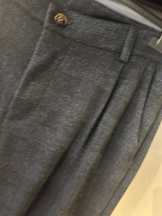 Pantalone Chinos Uomo con pinces in Principe di Galles