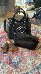 Borsa in ecopelle traforata