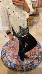 Gonna con paillettes e pizzo