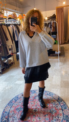 Felpa Donna Over con Pizzo