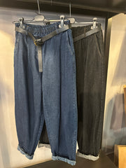 JEANS BARREL DONNA ELASTICO IN VITA