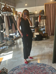 Canotta in raso e jersey di Viscosa