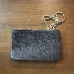 Bustina Portamonete in Vera Pelle con Portachiavi