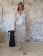 Gonna plissettata in tulle glitter