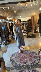 Cappotto Donna Scozzese con Maniche in Peliccia