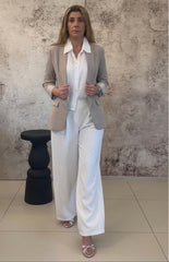 Camicia in raso di viscosa con dietro con pizzo