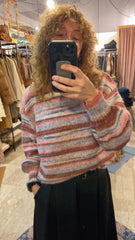 Maglione Donna Multicolor Collo Cratere