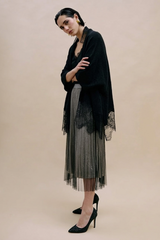 Gonna plissettata in tulle glitter