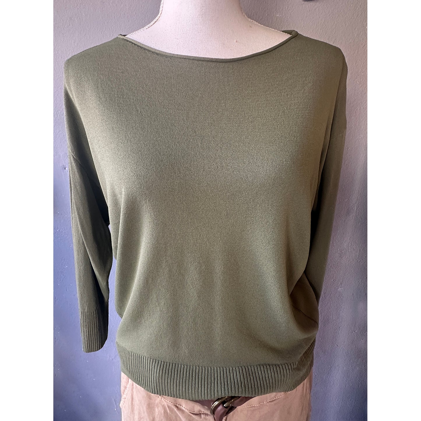 Maglia smacchinata manica 3/4