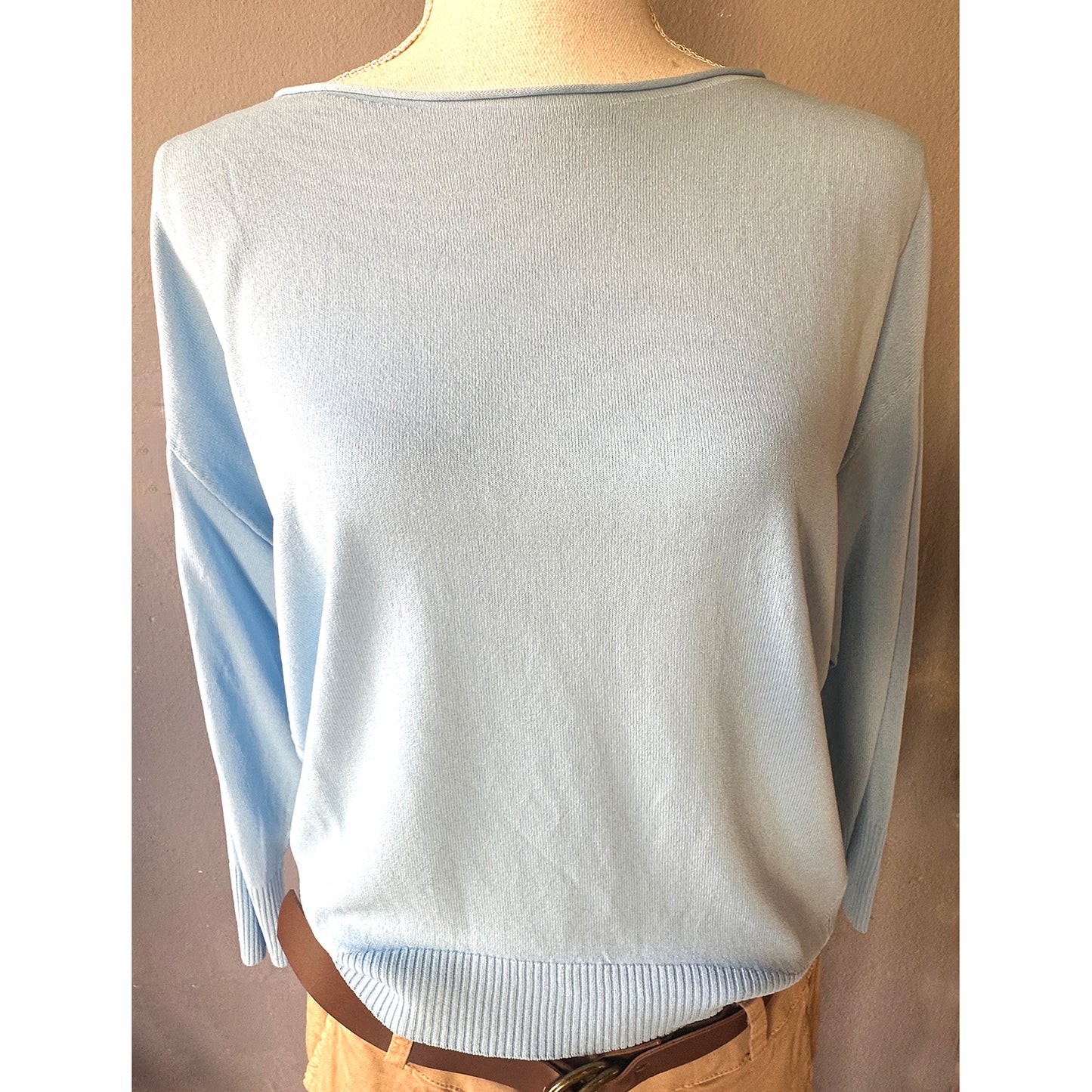 Maglia smacchinata manica 3/4
