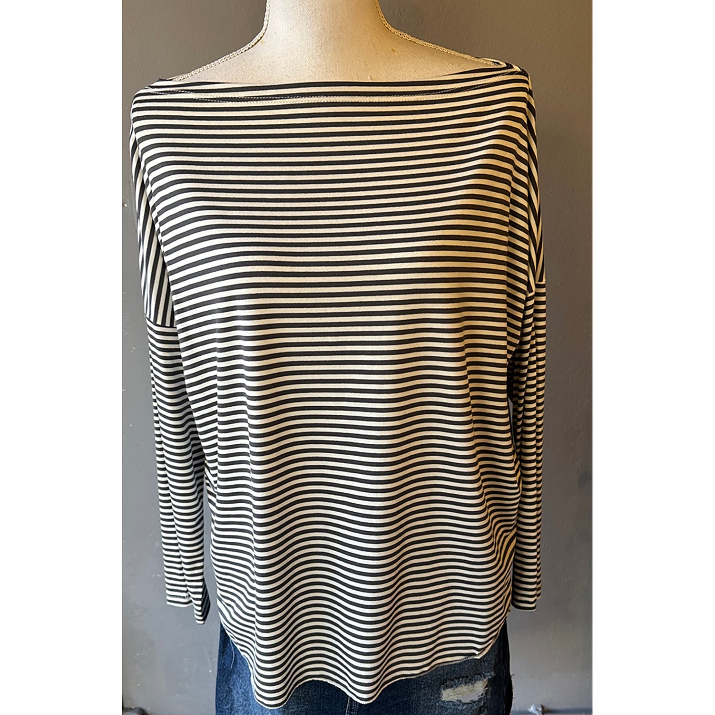 T-shirt manica lunga rigata