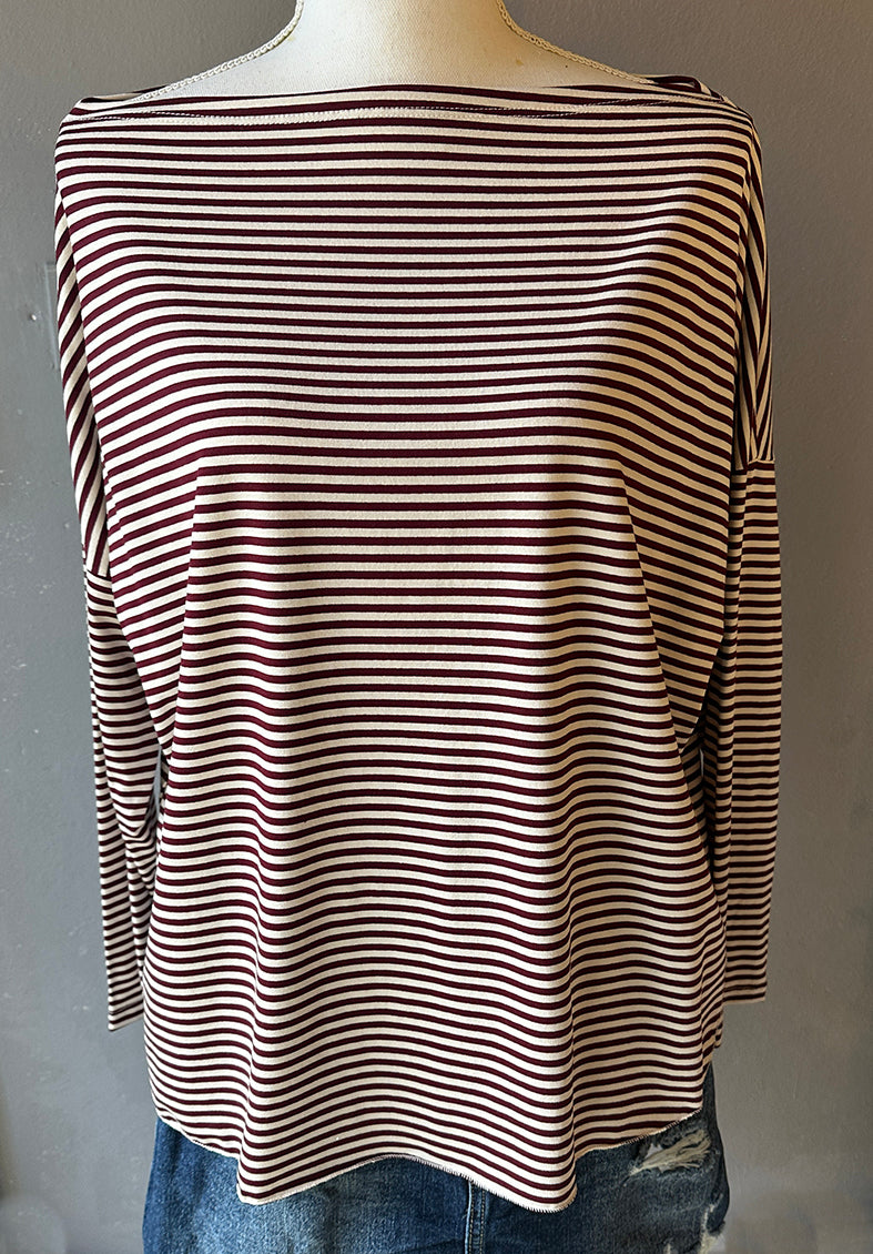 T-shirt manica lunga rigata