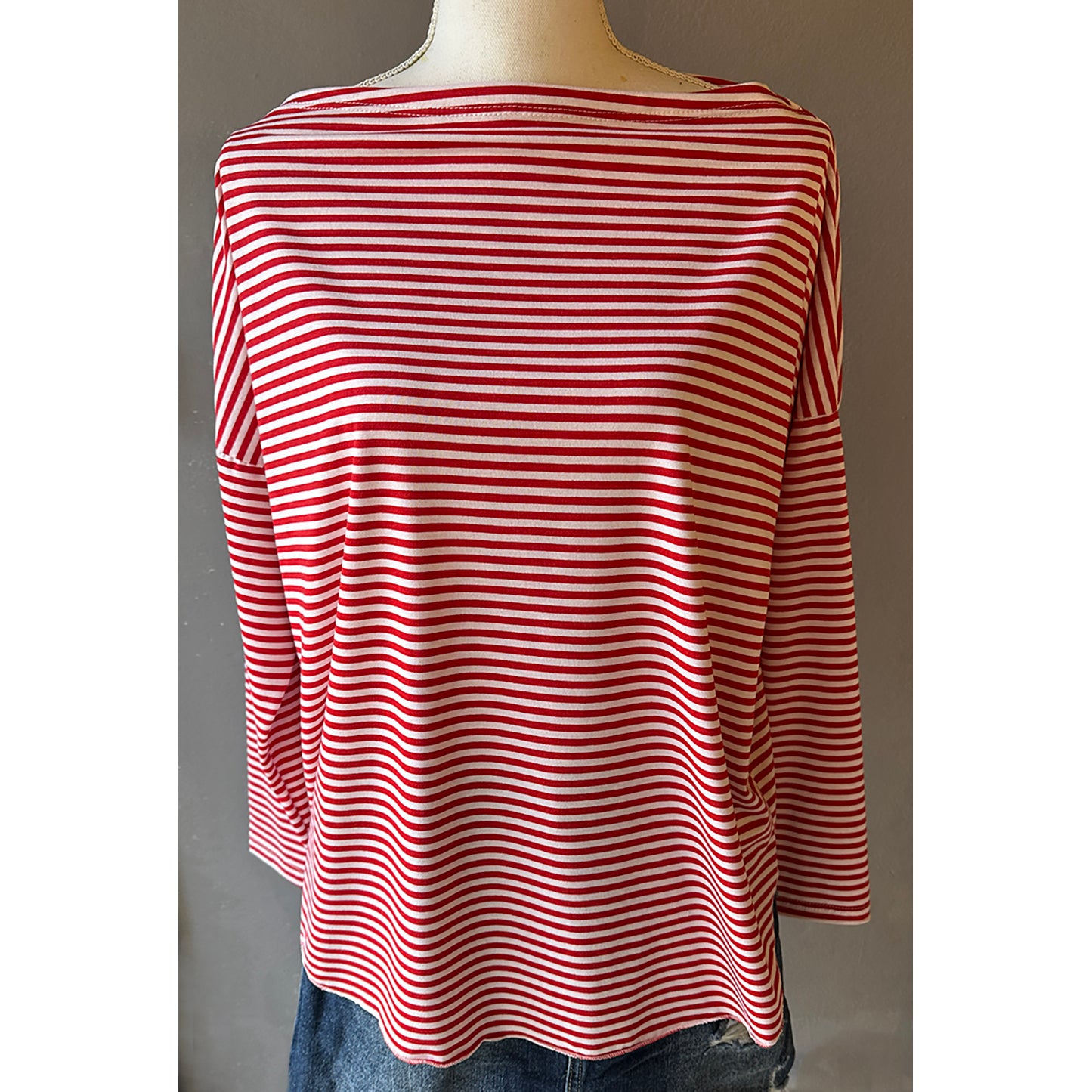 T-shirt manica lunga rigata