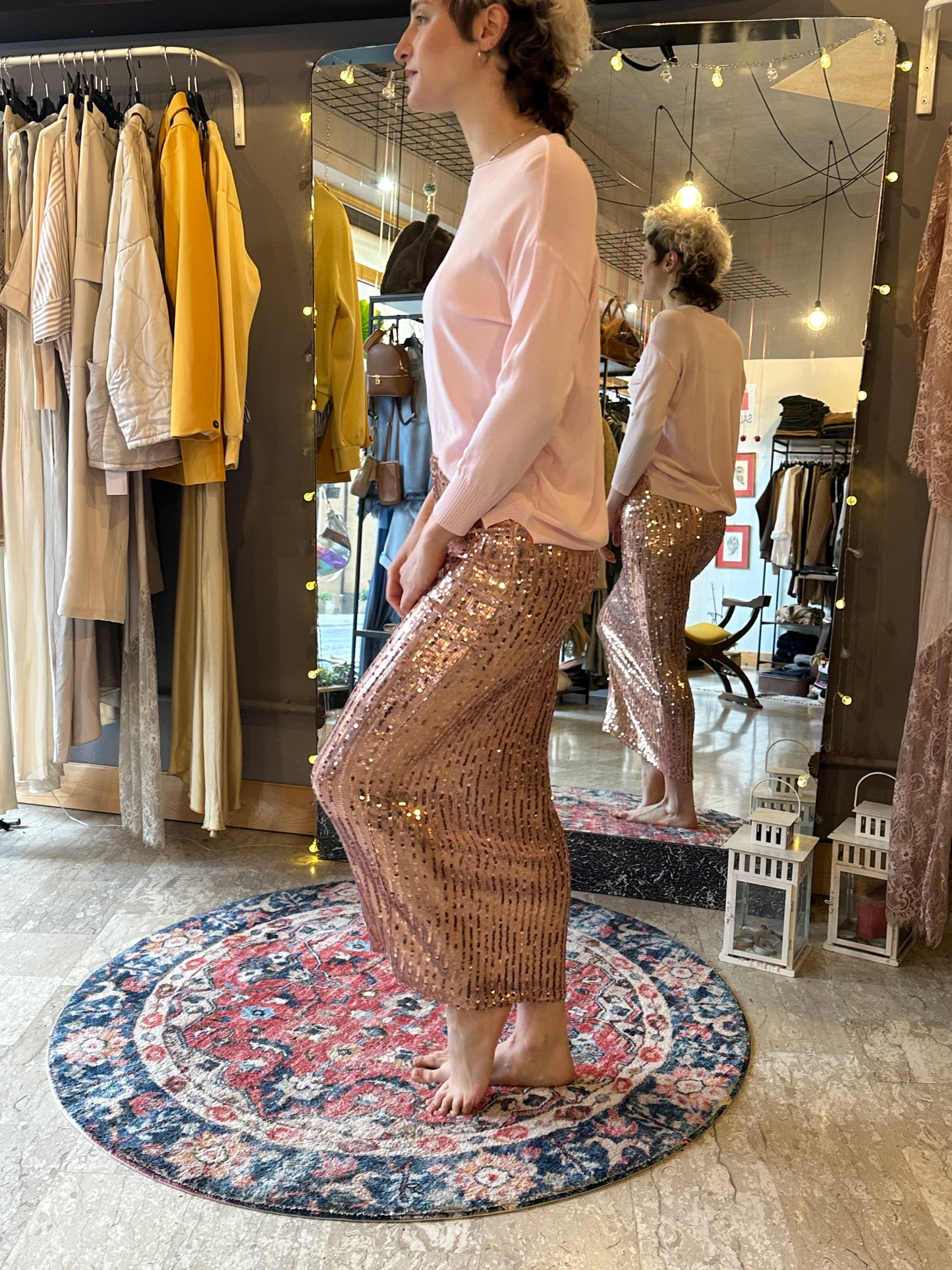 Maglia smacchinata manica 3/4