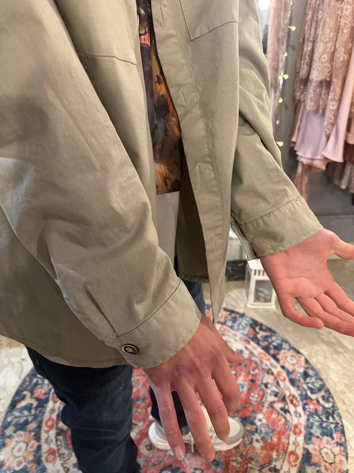 Giacca a Camicia in Gabardina