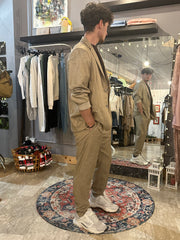 Pantalone uomo con piega Melange