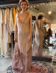 Abito Sottoveste in Viscosa e Pizzo