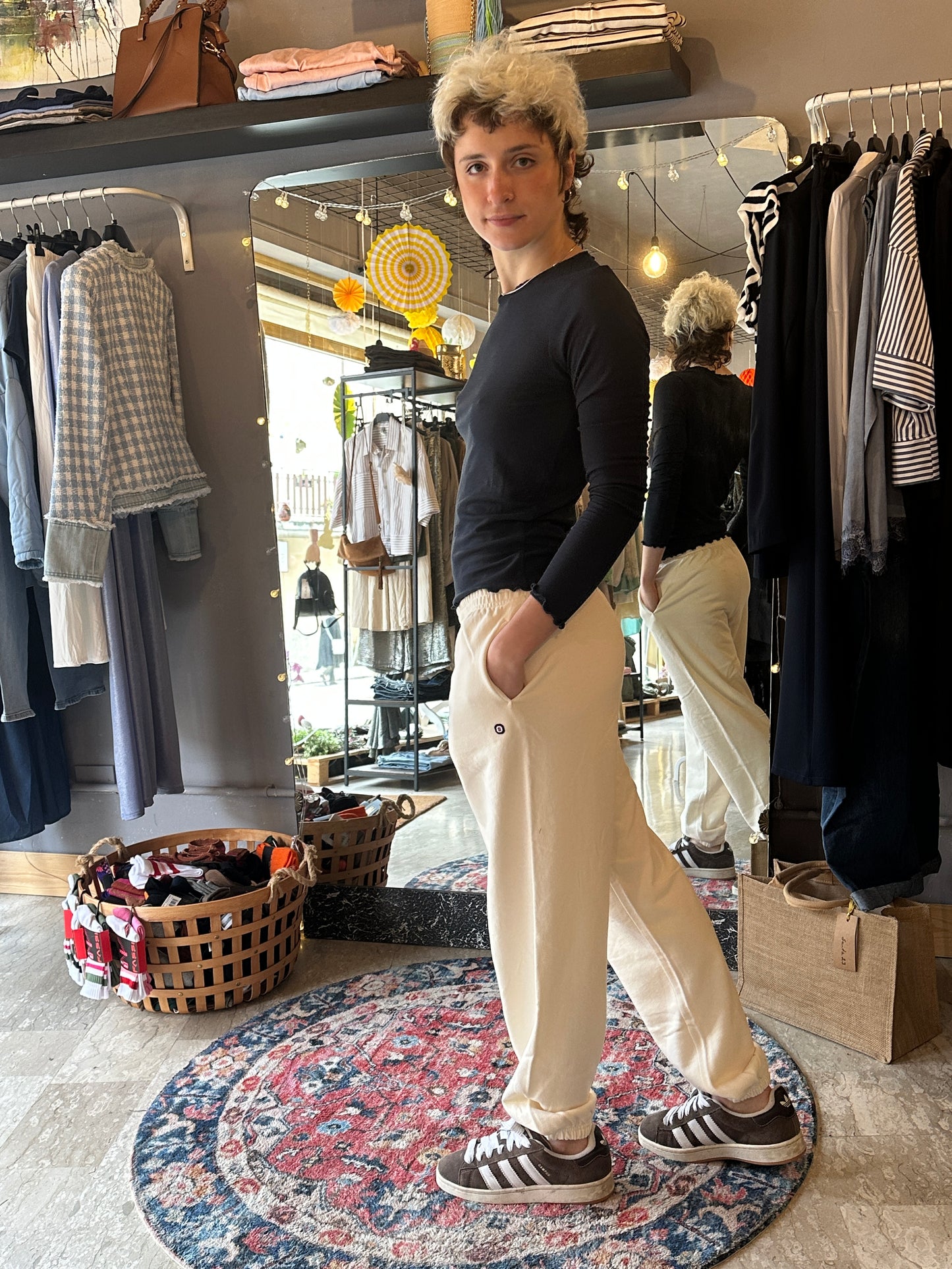 T-shirt Donna a manica lunga a costina