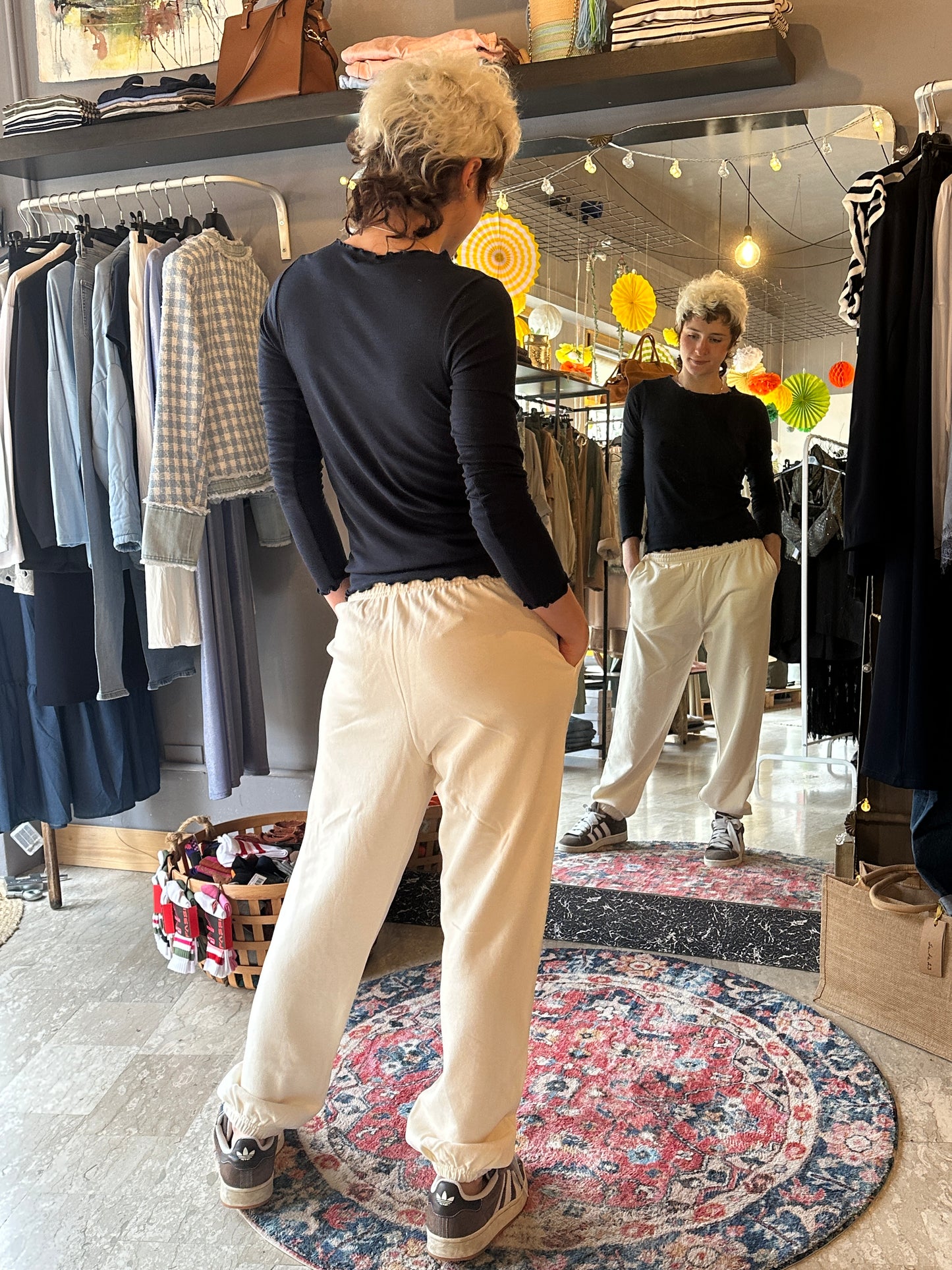 T-shirt Donna a manica lunga a costina