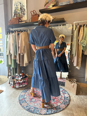 Abito a balze in Chambray