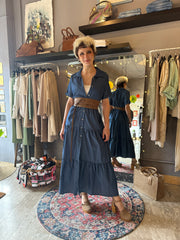 Abito a balze in Chambray