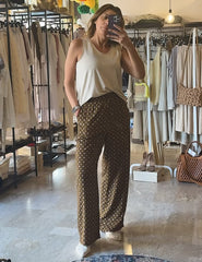 Pantalone Donna a pois bicolore