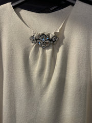 Abito Donna in Maglia Lurex con Cabochon