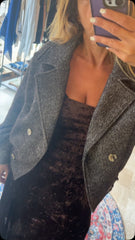 Giubbino Doppiopetto in Lana Tweed Spinato