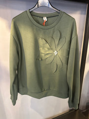 Felpa Girocollo con Applicazione