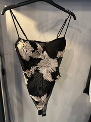 Body Con bretella in Tulle Ricamato