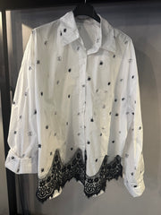 Camicia Donna con Pizzo e Ricamo