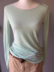 T-shirt manica lunga microrighe con lurex