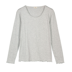 T-shirt Donna manica lunga collo a madonna