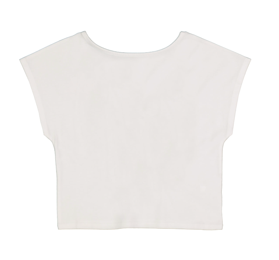 T-shirt corta con retro profondo