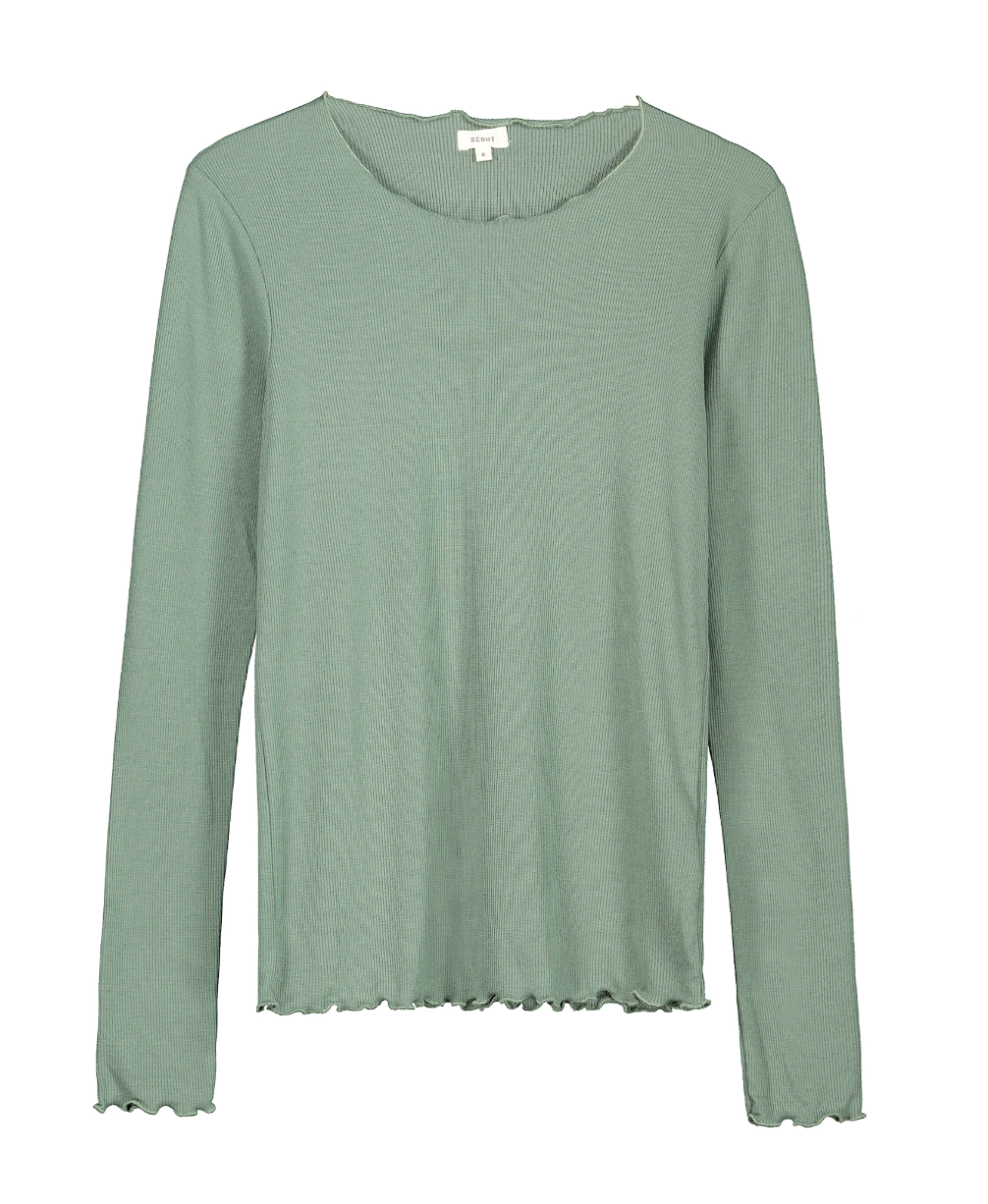 T-shirt Donna a manica lunga a costina