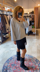 Felpa Donna Over con Pizzo