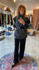 Smanicato Donna in Lana Tweed Spinato con cintura