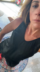 Canotta in raso e jersey di Viscosa