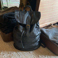Zaino con patta in Vera Pelle