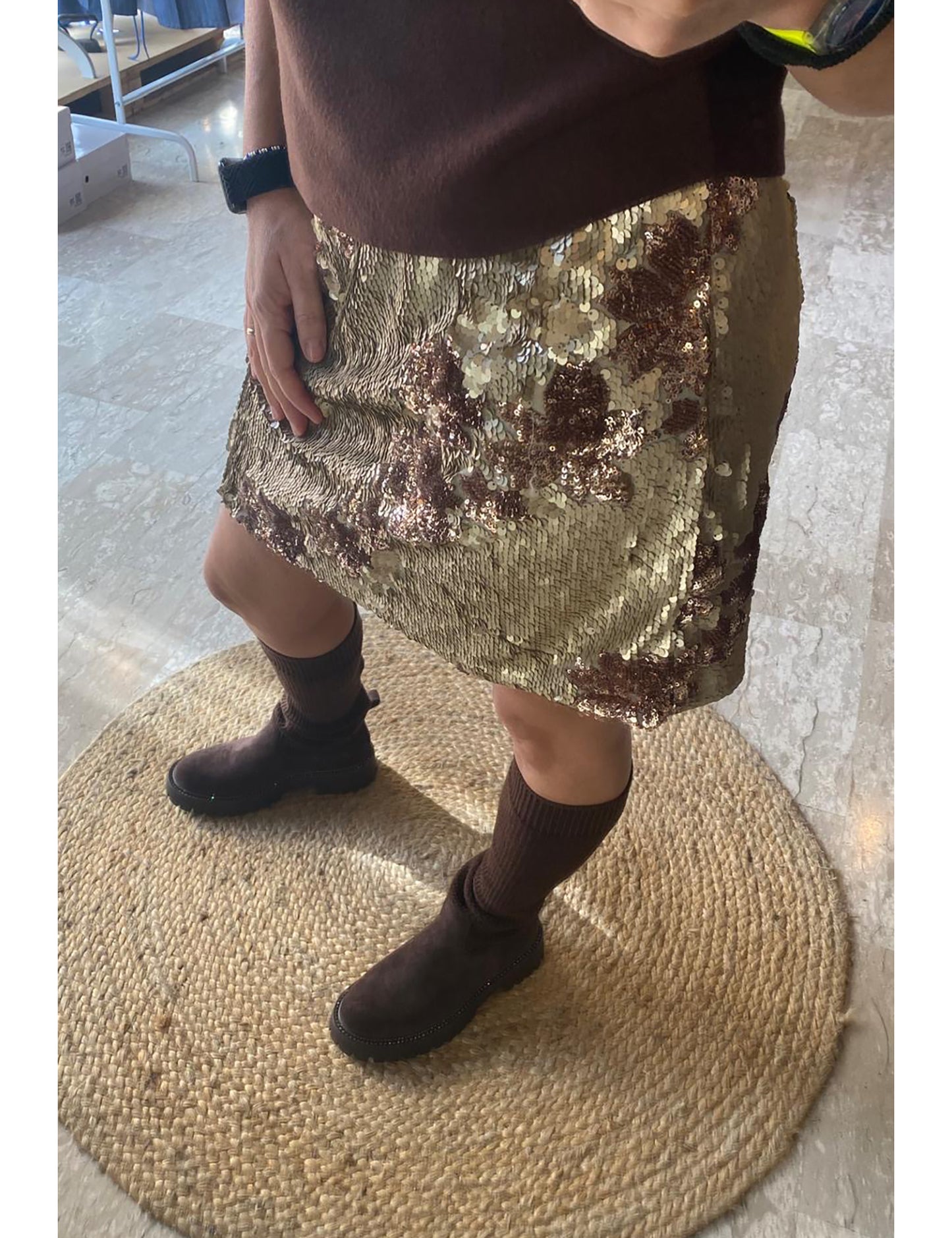 Gonna corta con paillettes