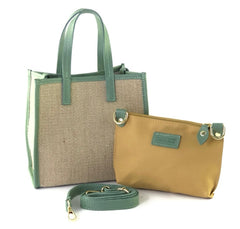 Shopper in paglia e pelle