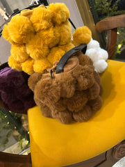 Secchiello in ecopelliccia a pom pon