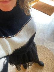 Maglione Donna Bicolore con paiellettes