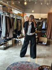 JEANS DONNA A PALAZZO ELASTICO IN VITA