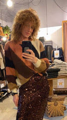 Gonna longuette con paillettes