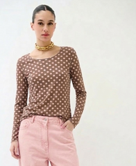 T-shirt Donna pois in Misto Cachemire